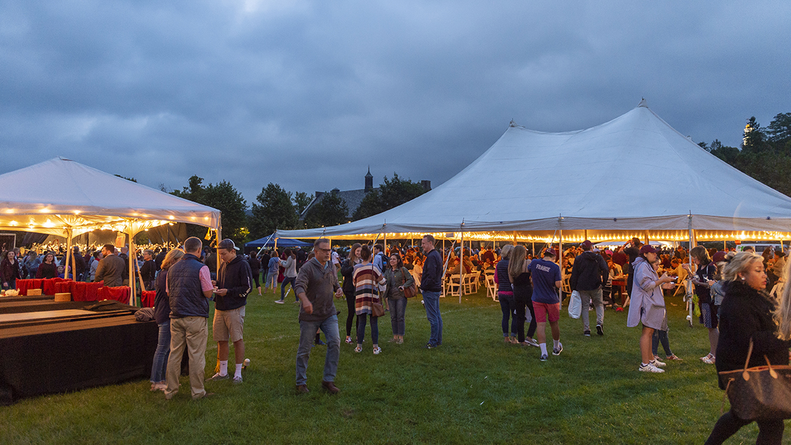 Attendees under the tents on Whitnall Field