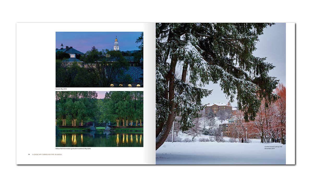 A spread of three Colgate campus beauty shots